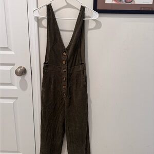 SHEIN Olive Corduroy Jumpsuit